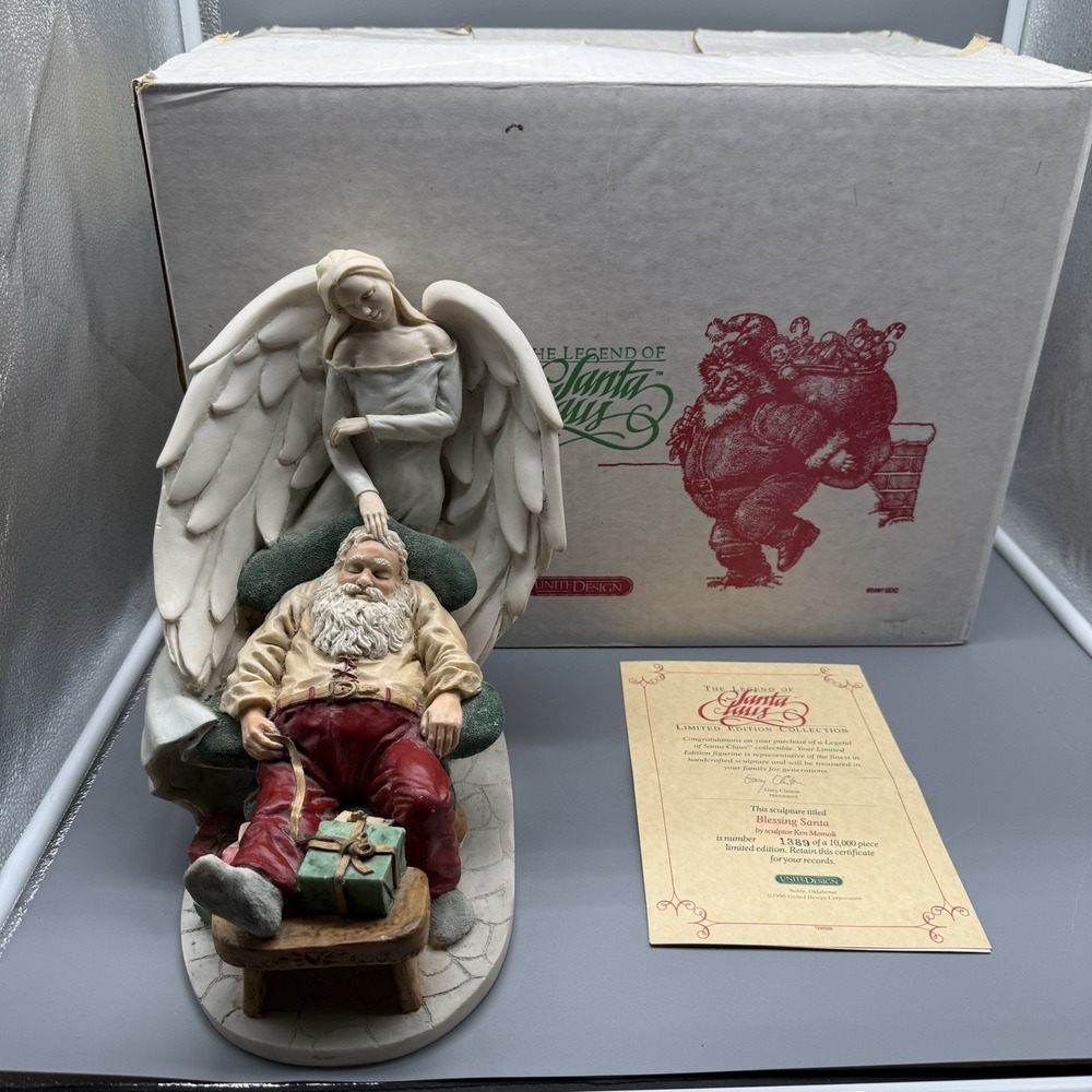 The Legend Of Santa Claus Blessing Santa Sculpture by Ken Memoli W/ COA & Box